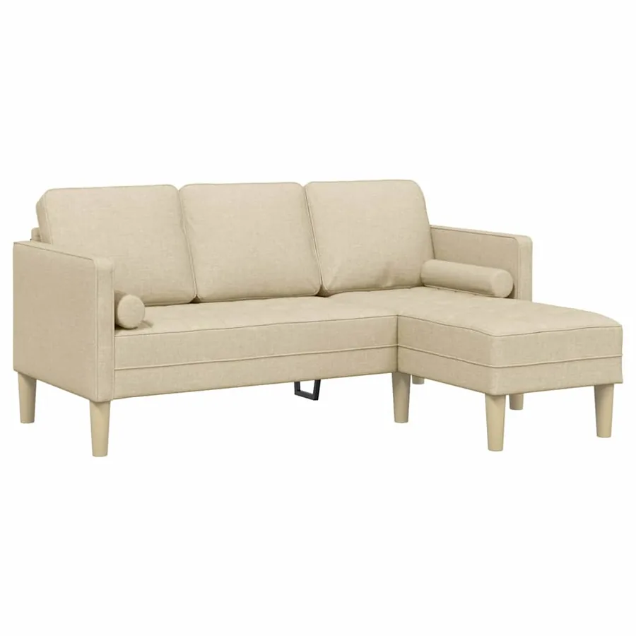 Ensemble de Canapés avec coussin Crème Polyester - 2