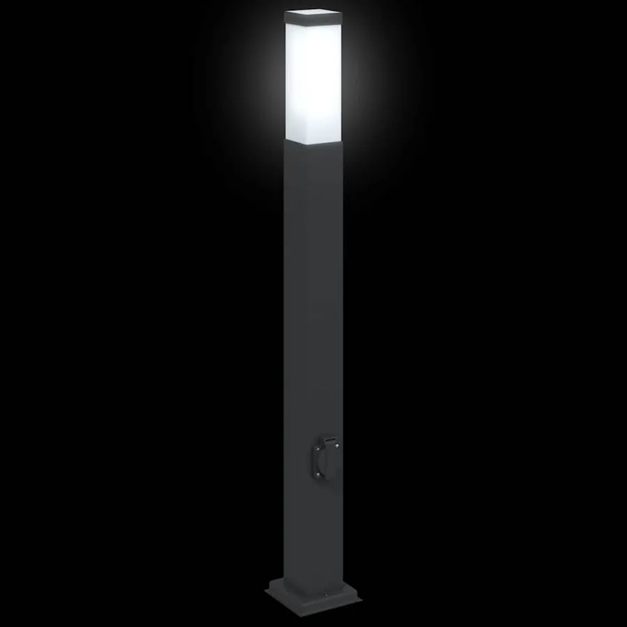 Bornes lumineuses avec sortie lot de 3 80 cm noir IP44 - 5
