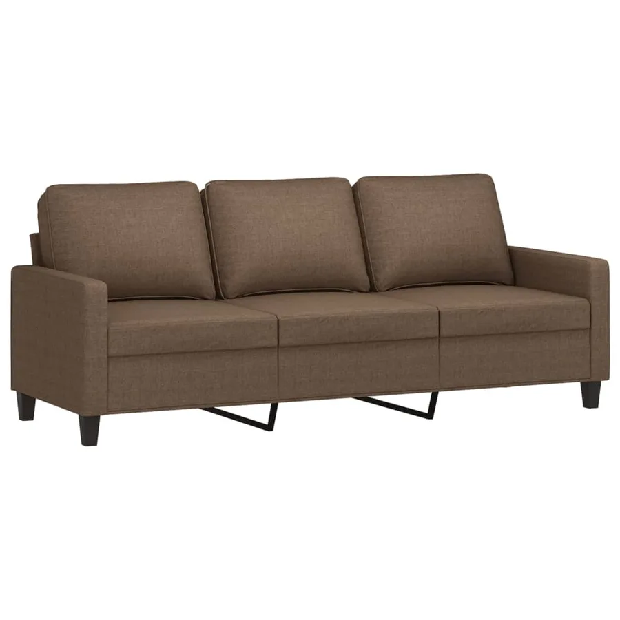 Ensemble de canapés 4 pcs avec coussins Marron Tissu - 5