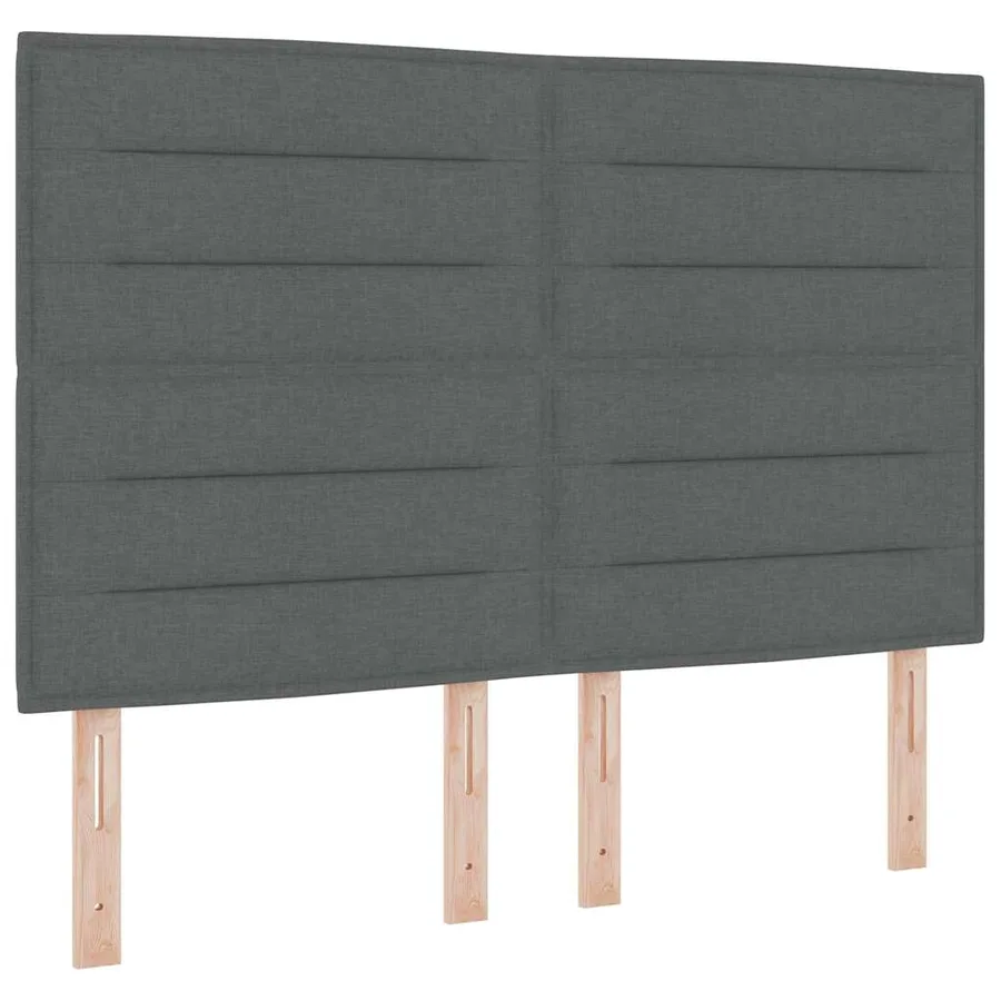 Lit à ressorts avec bandes LED Gris 160 x 200 cm tissu - 7