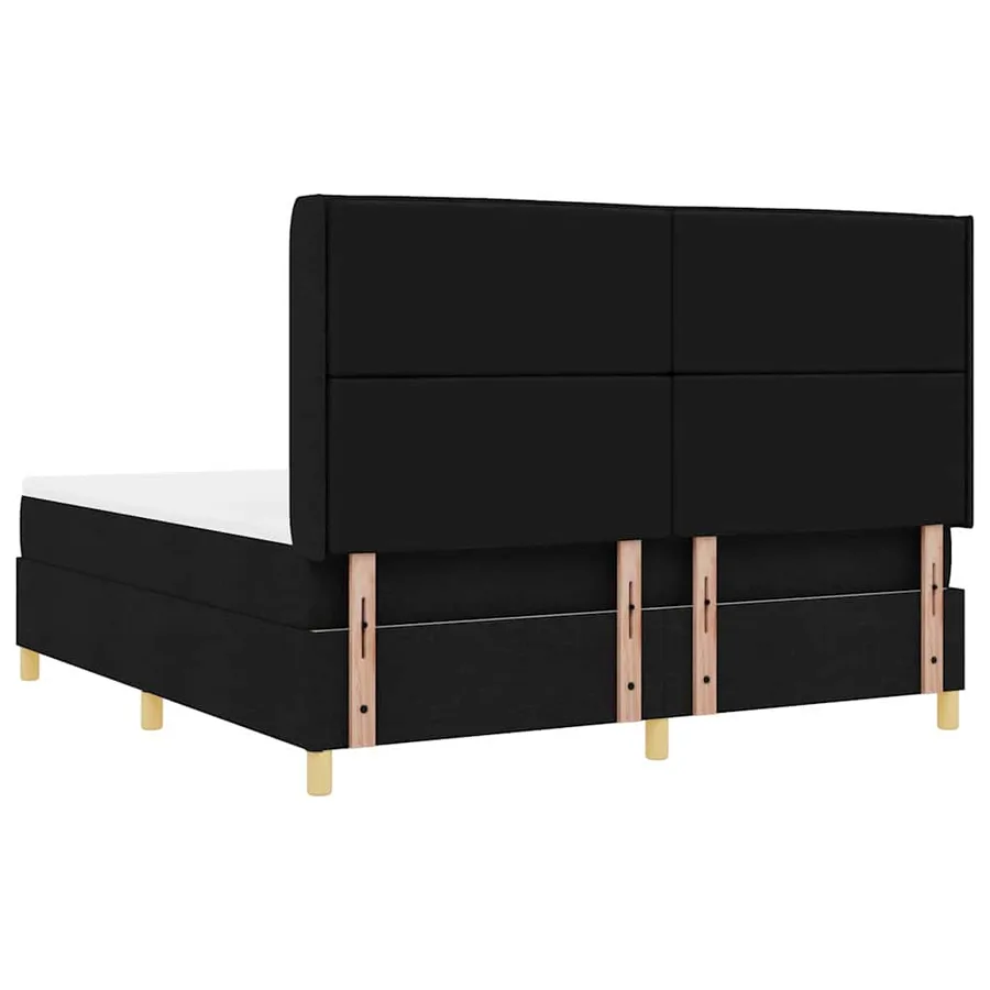Lit à ressorts avec bandes LED Noir 180 x 200 cm tissu - 8