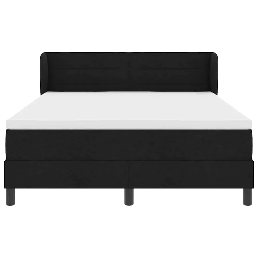 Lit à ressorts avec matelas Noir 140 x 200 cm tissu - 6