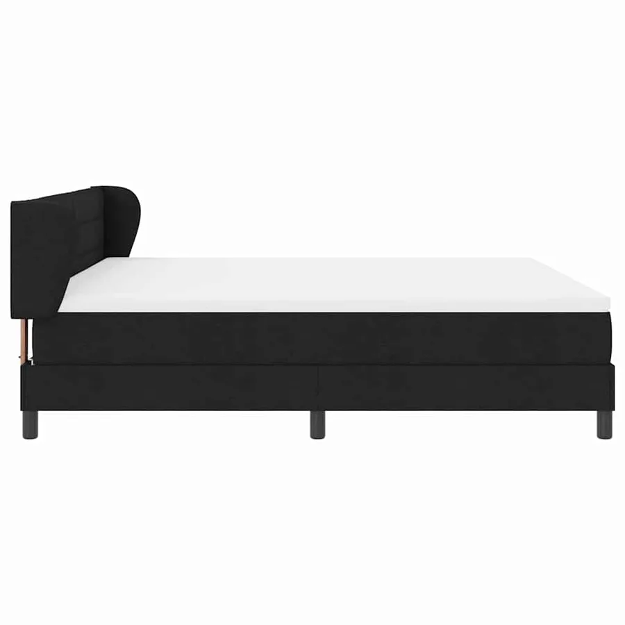 Lit à ressorts avec matelas Noir 180 x 200 cm tissu - 7