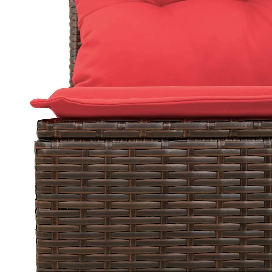 Ensemble de canapé de jardin 6 pcs avec coussins marron résine tressée - 7