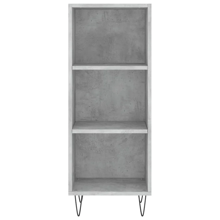 Buffet haut Gris béton 34,5x34x180 cm Bois d'ingénierie - 6