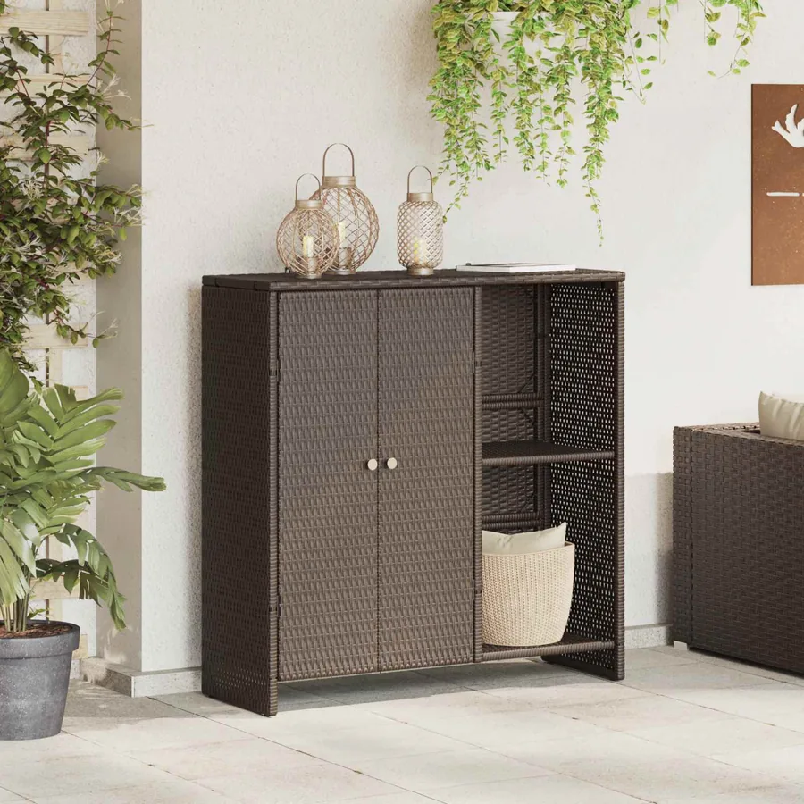 Armoire de rangement avec porte Marron 100 x 36 x 102 cm Rotin