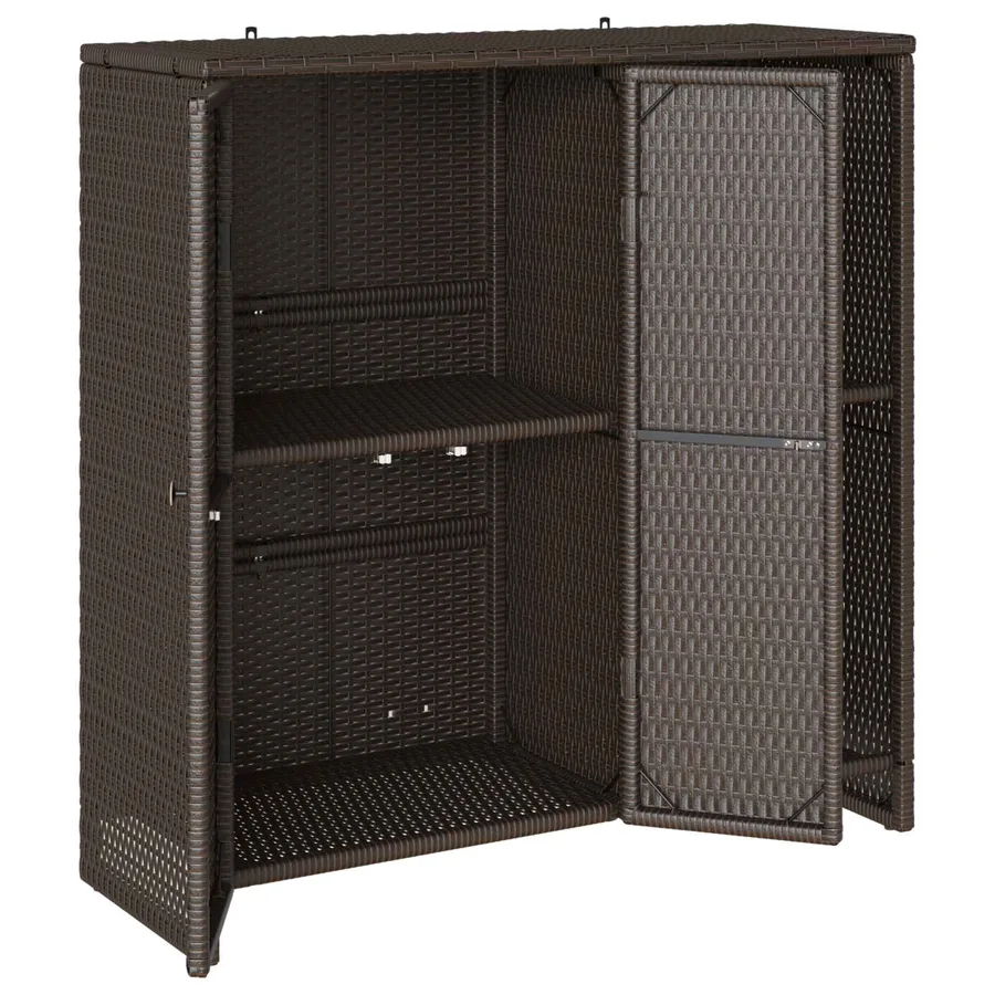 Armoire de rangement avec porte Marron 100 x 36 x 102 cm Rotin - 4