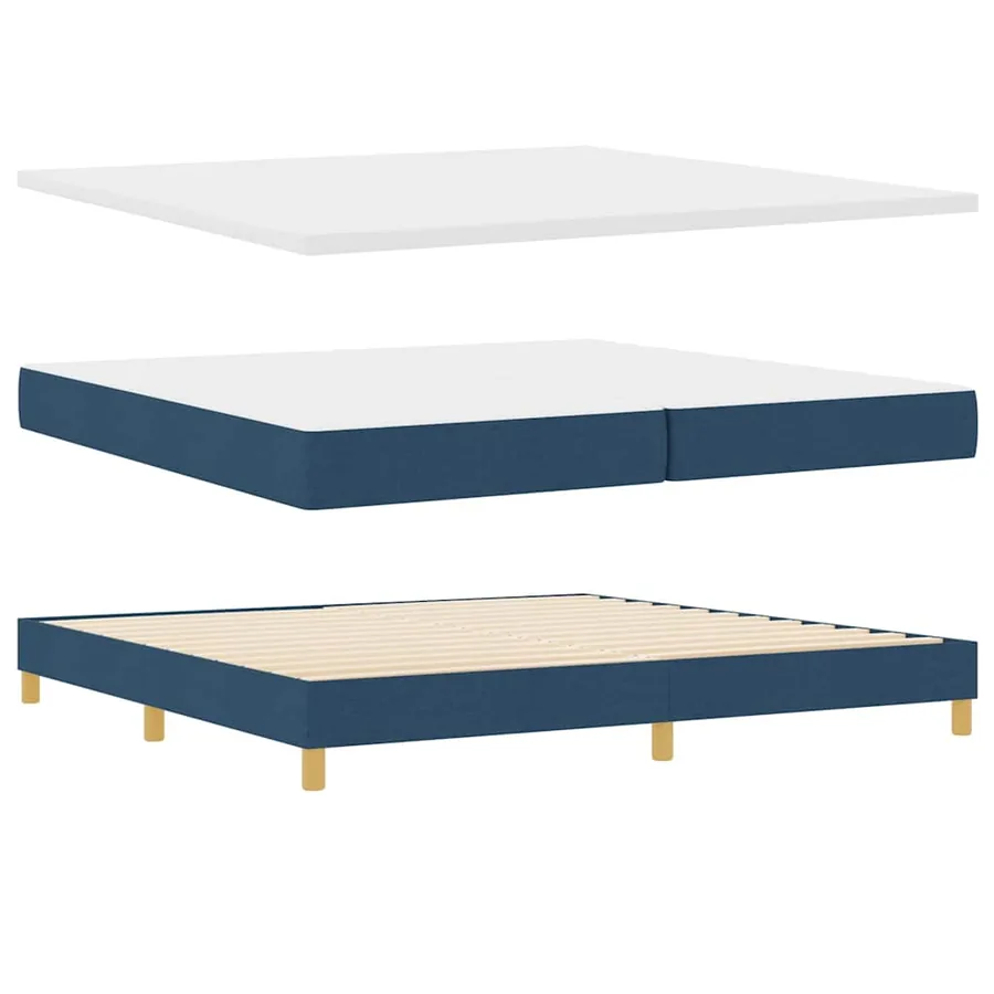 Lit à ressort LED avec bandes LED Bleu 200 x 200 cm tissu - 6