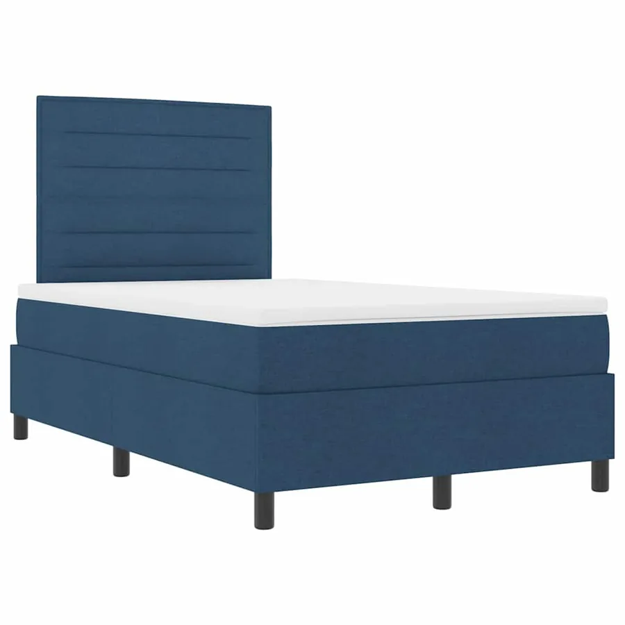 Lit à ressorts avec matelas avec LED Bleu 120 x 200 cm tissu - 6