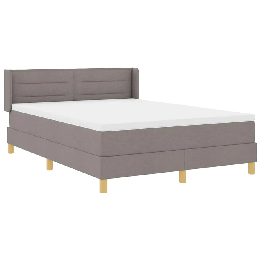 Lit à ressorts avec matelas Taupe 200 x 140 cm tissu - 6