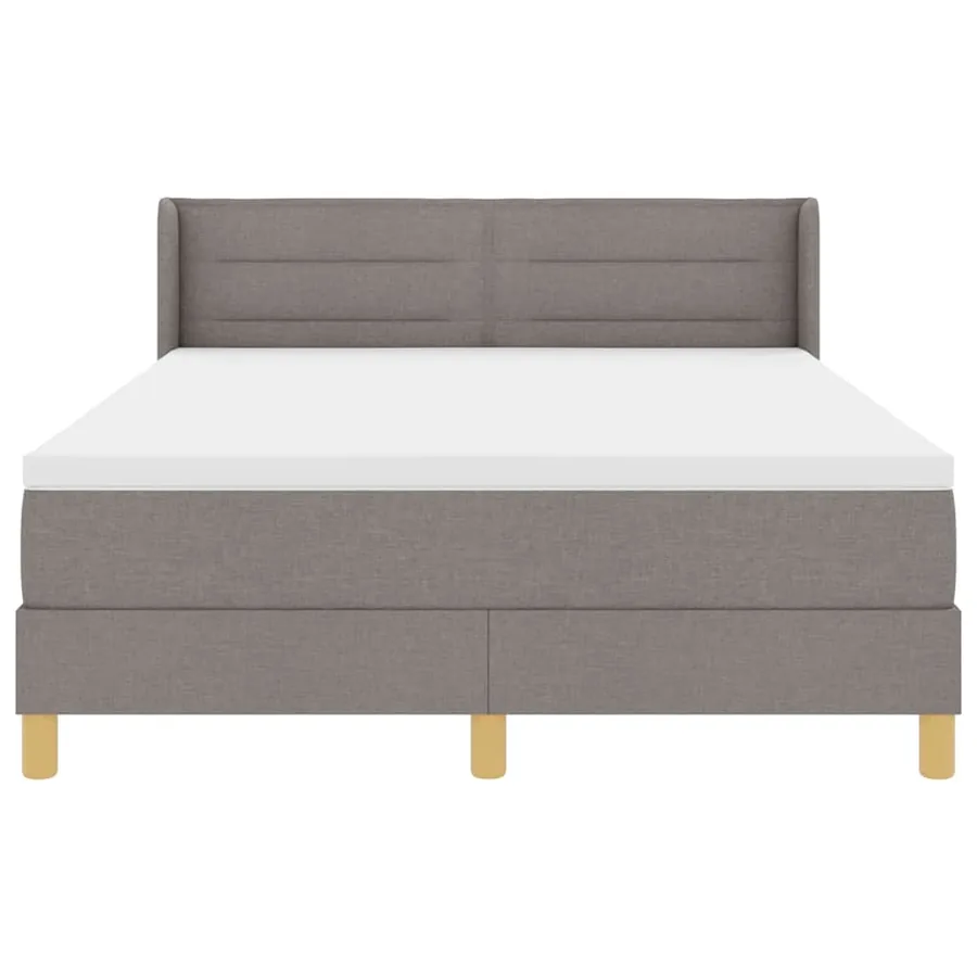 Lit à ressorts avec matelas Taupe 200 x 140 cm tissu - 7