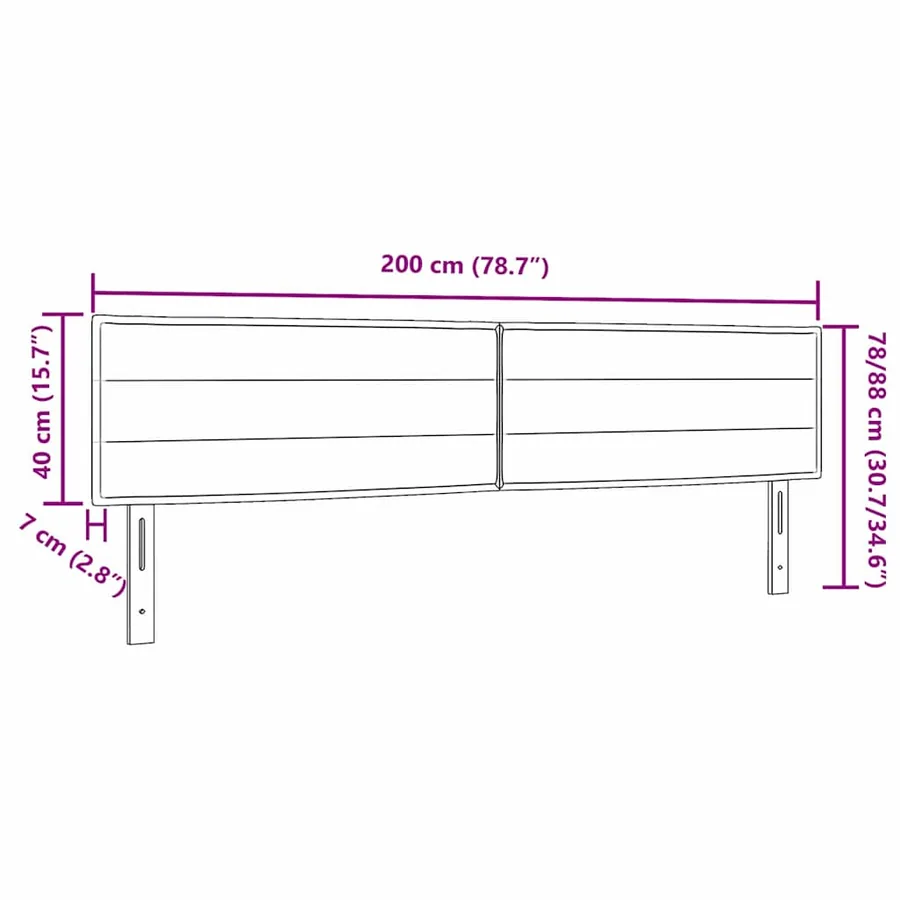 Tête de lit Gris clair 200 cm tissu - 9