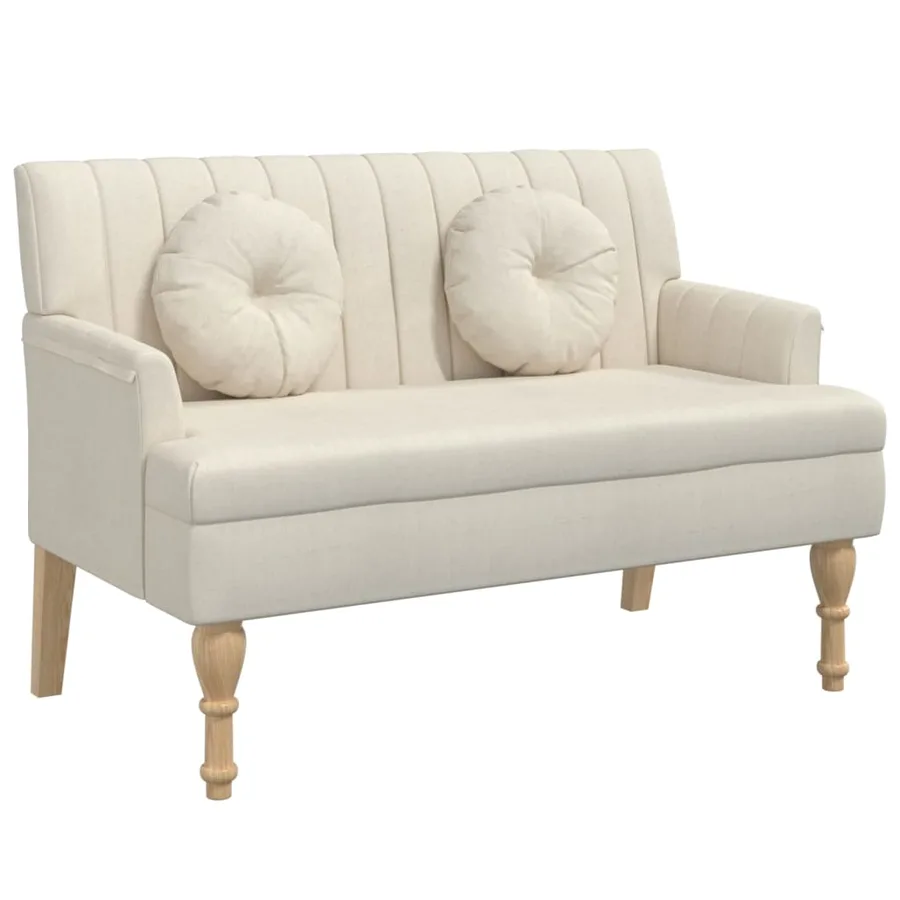 Banc avec coussins 113x64,5x75,5 cm lin - 2