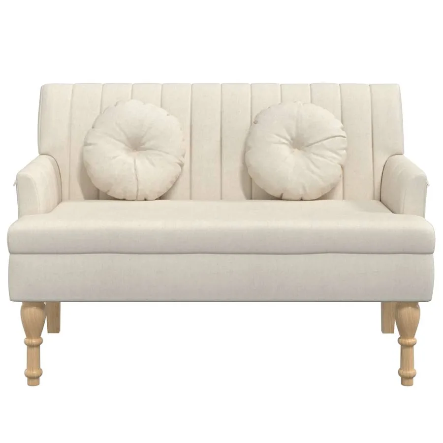 Banc avec coussins 113x64,5x75,5 cm lin - 3