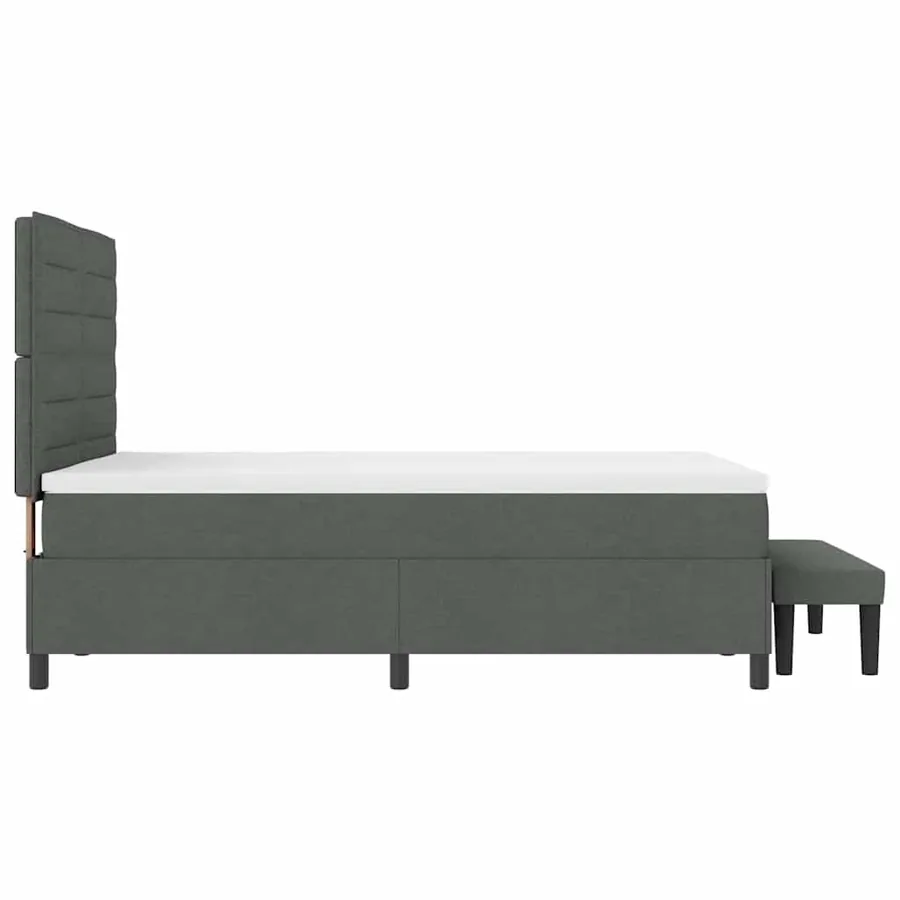 Lit à ressorts avec tête de lit Gris foncé 140 x 200 cm tissu - 9