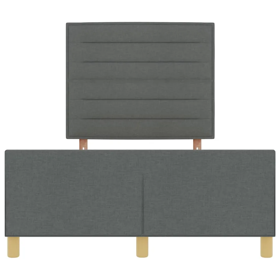 Cadre de lit avec tête de lit Gris foncé 140 x 190 cm tissu - 7