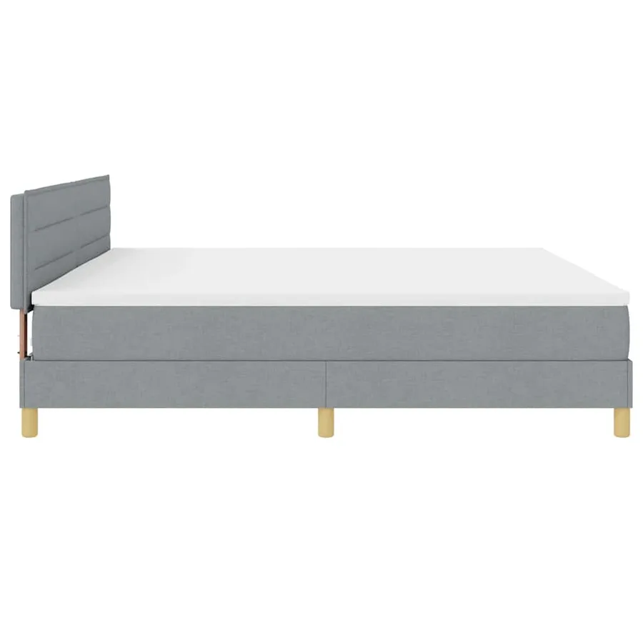 Lit à ressort LED avec bandes LED Gris clair 200 x 200 cm tissu - 9