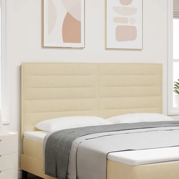 Tête de lit LED avec bandes LED Crème 180 cm tissu