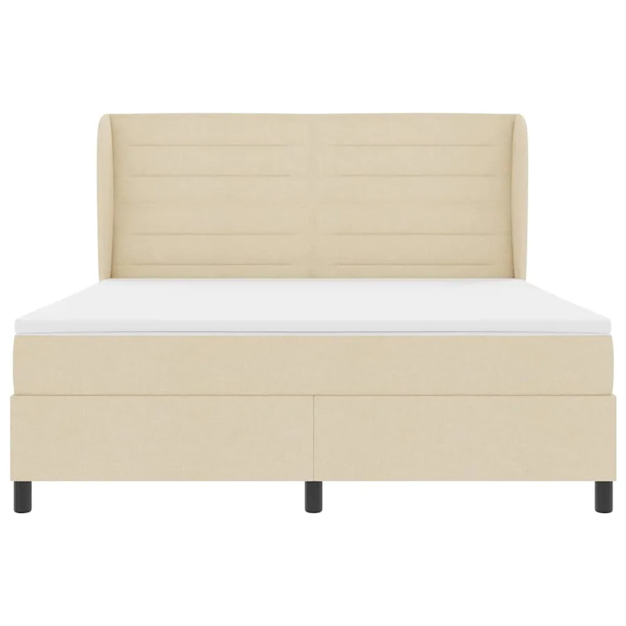 Lit à ressorts avec matelas Crème 180 x 200 cm tissu - 7