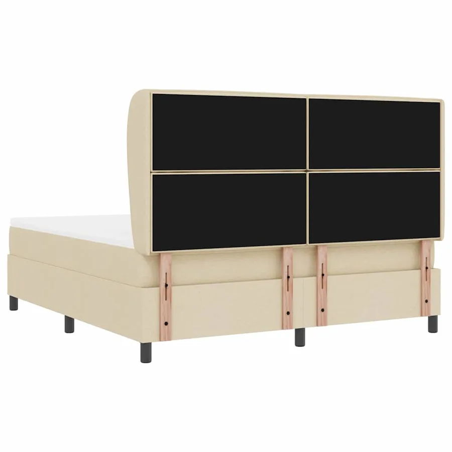 Lit à ressorts avec matelas Crème 180 x 200 cm tissu - 9