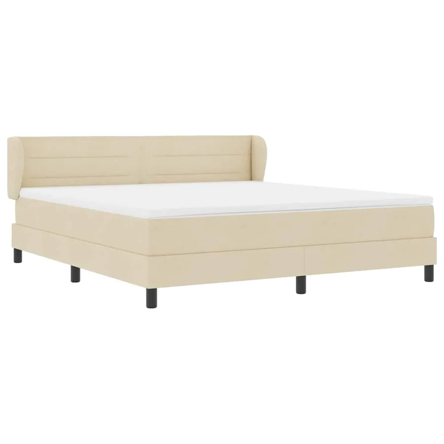 Lit à ressorts avec matelas Crème 180 x 200 cm tissu - 6