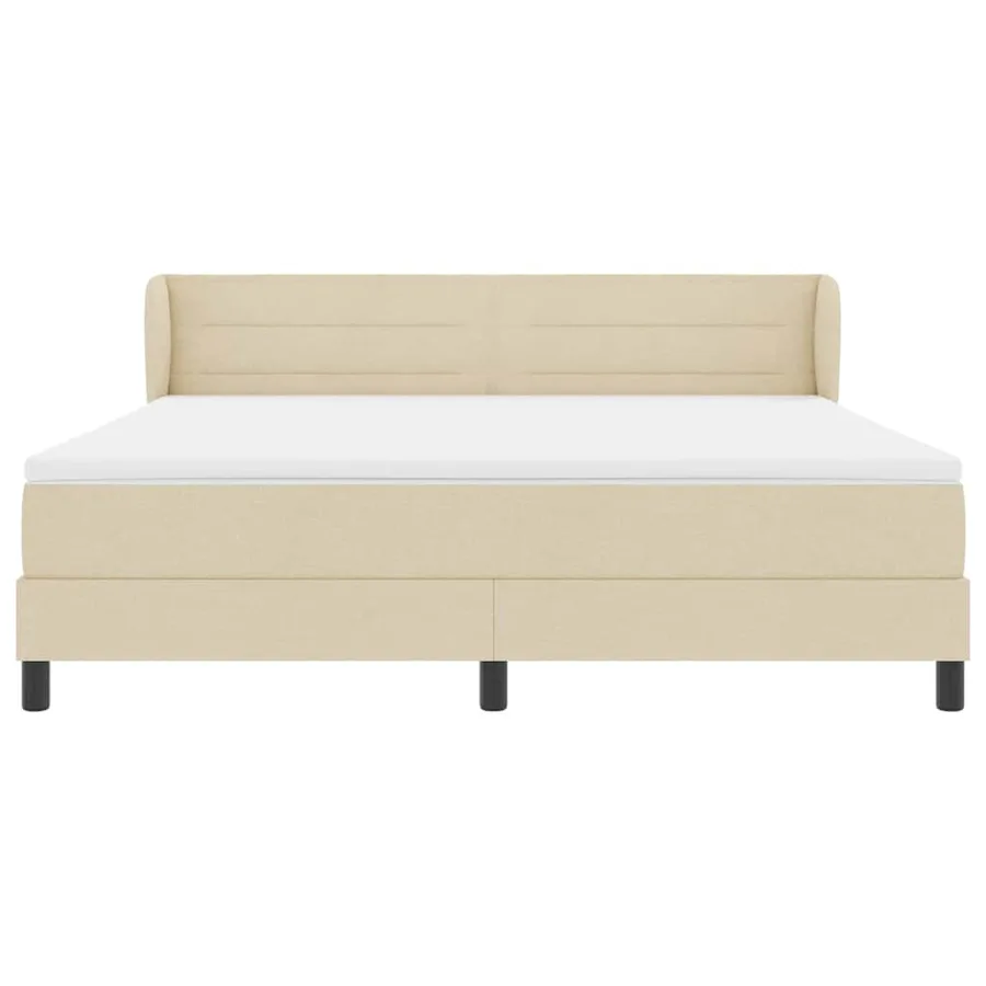 Lit à ressorts avec matelas Crème 180 x 200 cm tissu - 7