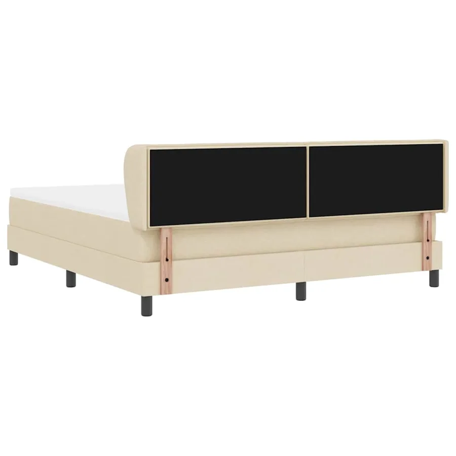 Lit à ressorts avec matelas Crème 180 x 200 cm tissu - 9