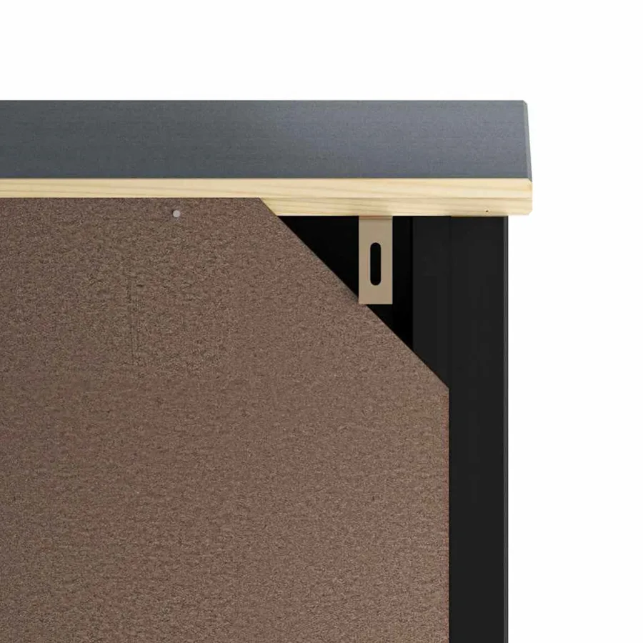 Meubles de salle de bain 3 pcs BERG noir bois de pin massif - 7