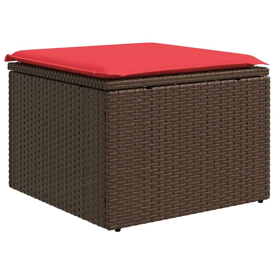 Ensemble de canapé de jardin 8 pcs avec coussins marron résine tressée - 7