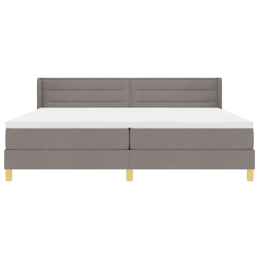 Lit à ressorts avec matelas Taupe 200 x 200 cm tissu - 7