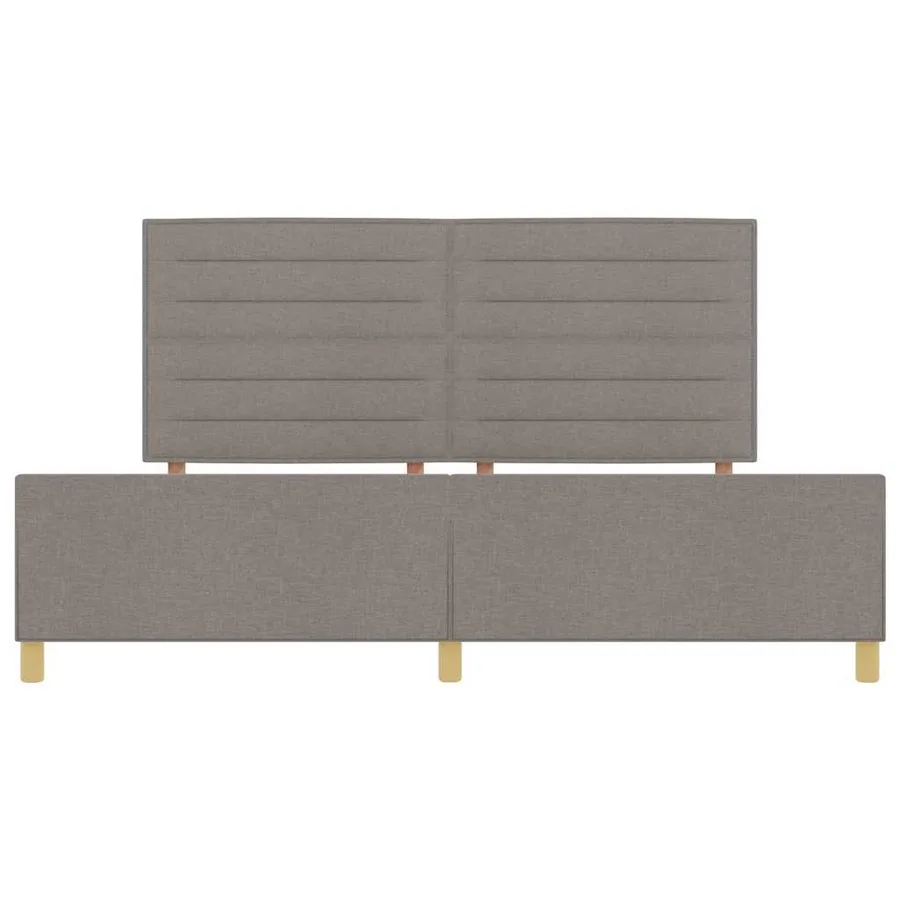 Cadre de lit avec tête de lit Taupe 200 x 200 cm tissu - 7