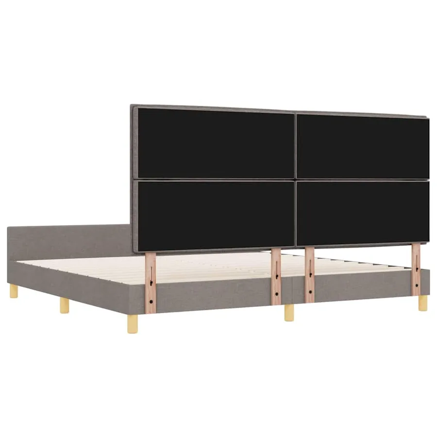 Cadre de lit avec tête de lit Taupe 200 x 200 cm tissu - 9