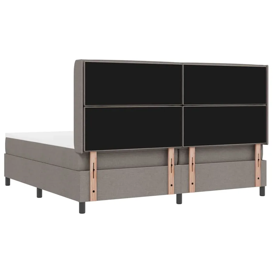 Lit à ressort LED avec matelas Taupe 200 x 200 cm tissu - 10