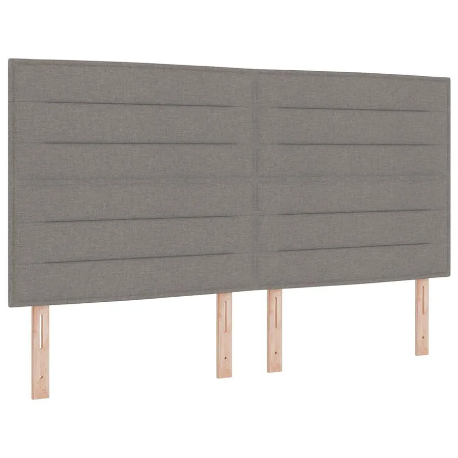 Lit à ressort LED avec matelas Taupe 200 x 200 cm tissu - 7