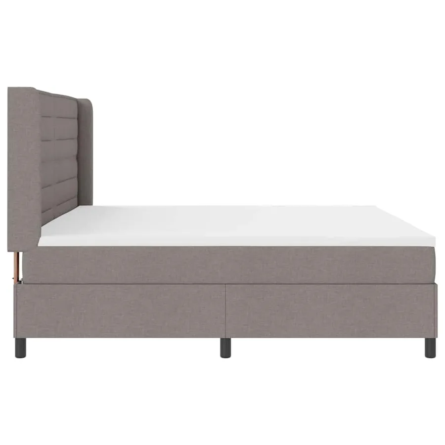 Lit à ressort LED avec matelas Taupe 200 x 200 cm tissu - 9