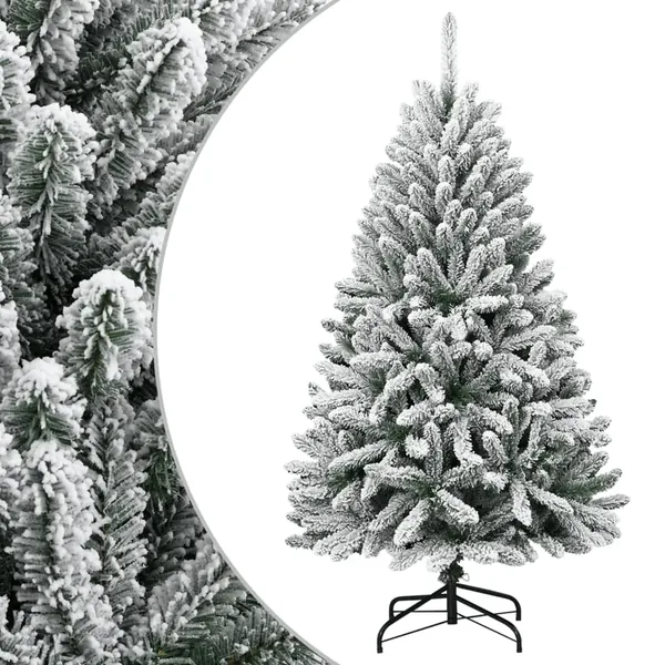 Sapin de Noël artificiel à charnières avec neige floquée 150 cm