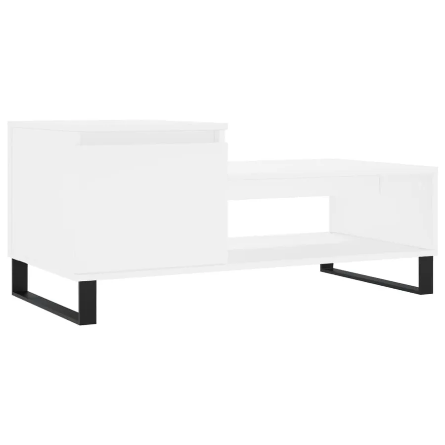 Table basse Blanc 100x50x45 cm Bois d'ingénierie - 2