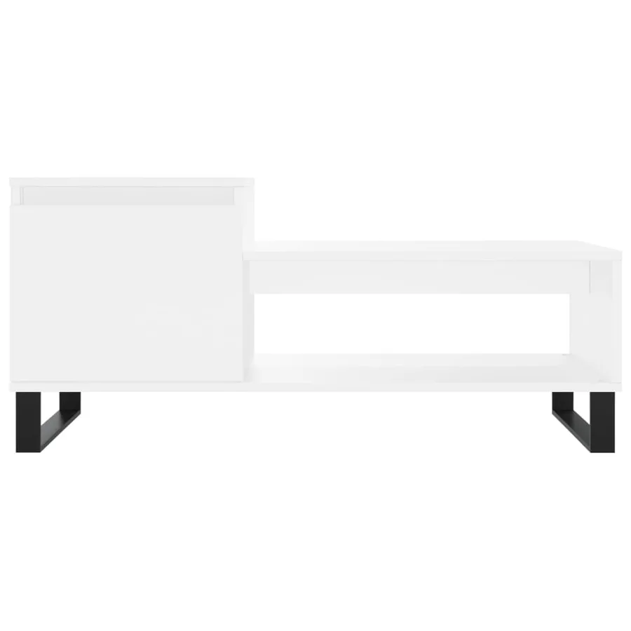 Table basse Blanc 100x50x45 cm Bois d'ingénierie - 5
