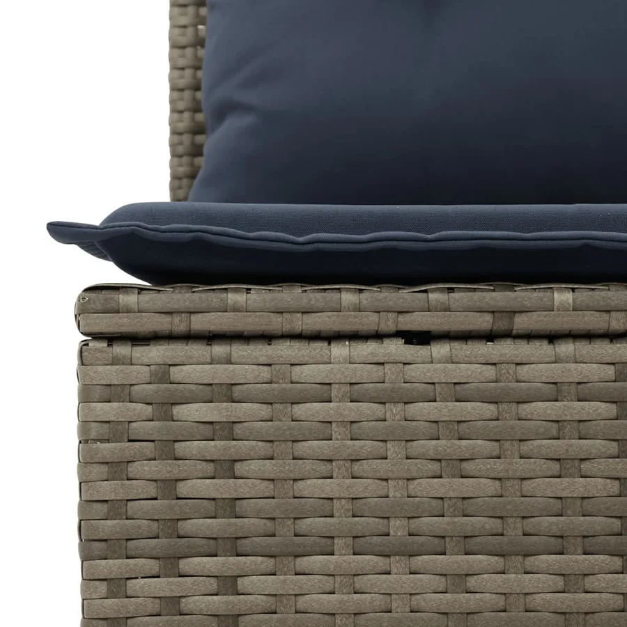Ensemble de canapé de jardin 10 pcs avec coussins gris résine tressée - 7