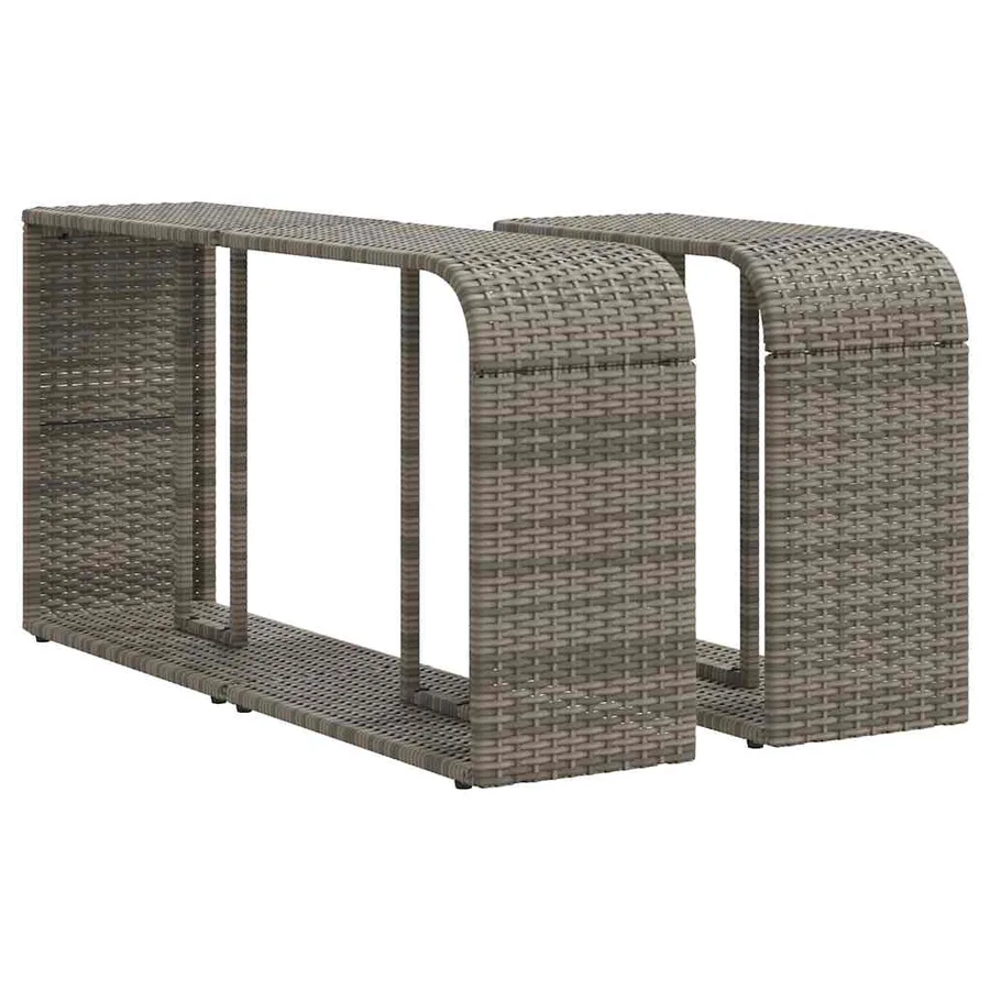 Ensemble de canapé de jardin 11 pcs avec coussins gris résine tressée - 8