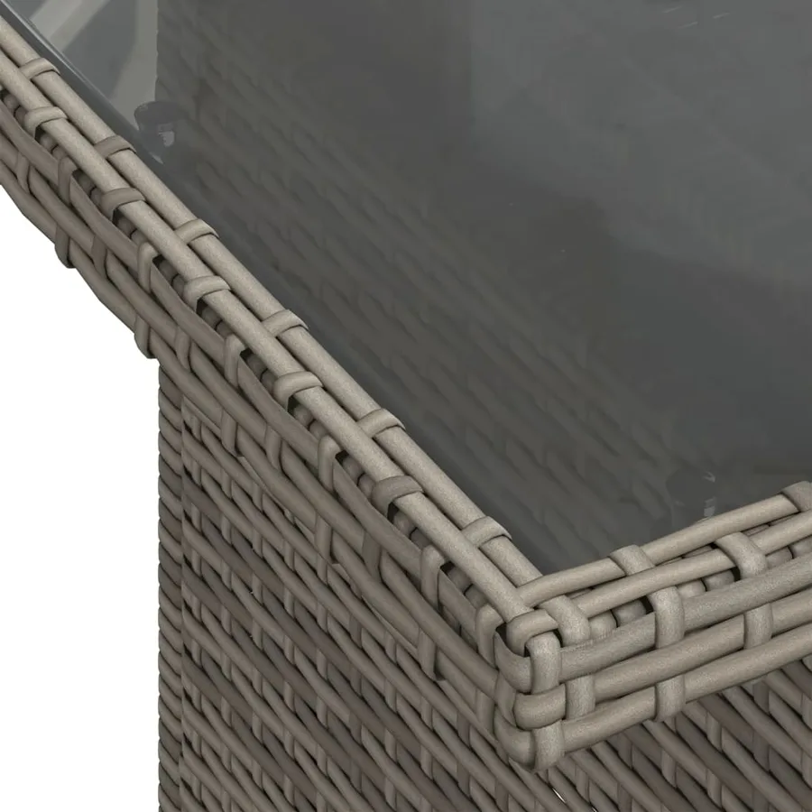 Ensemble de canapé de jardin 5 pcs avec coussins gris résine tressée - 8