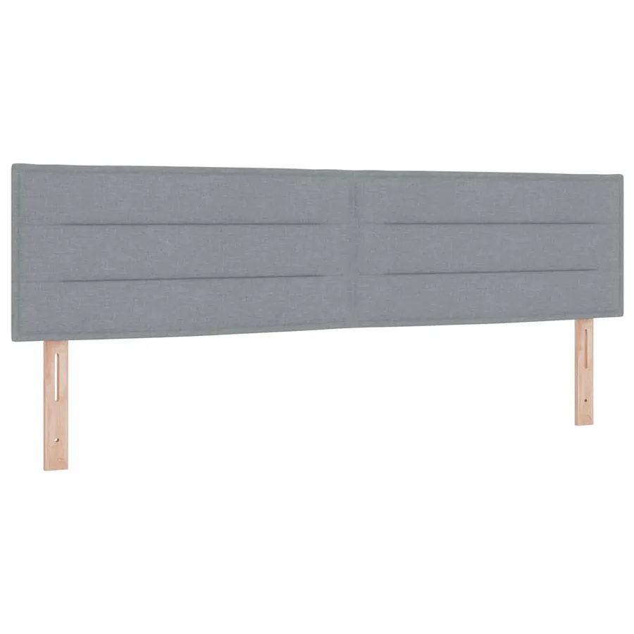 Lit à ressorts avec coussin Gris clair 180 x 200 cm tissu - 6