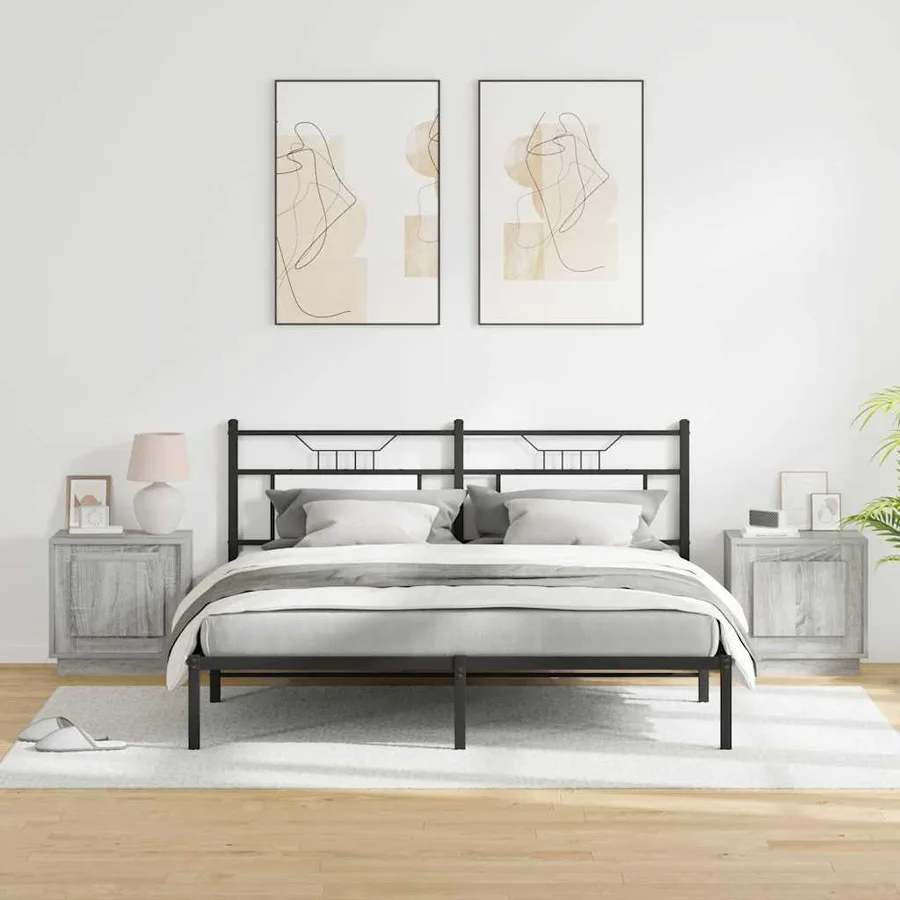 Cabinet de chevet 2 pcs Gris 44 x 34,5 x 45 cm - 4