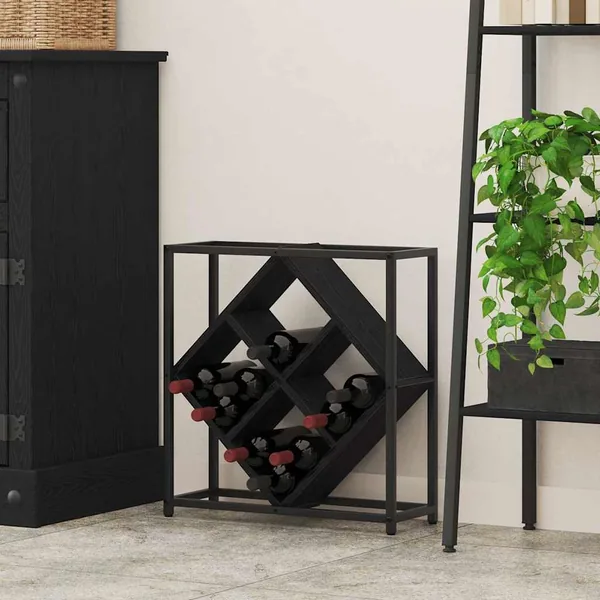 Étagère à vin Chêne noir 51 x 18 x 52,5 cm Bois d'ingénierie