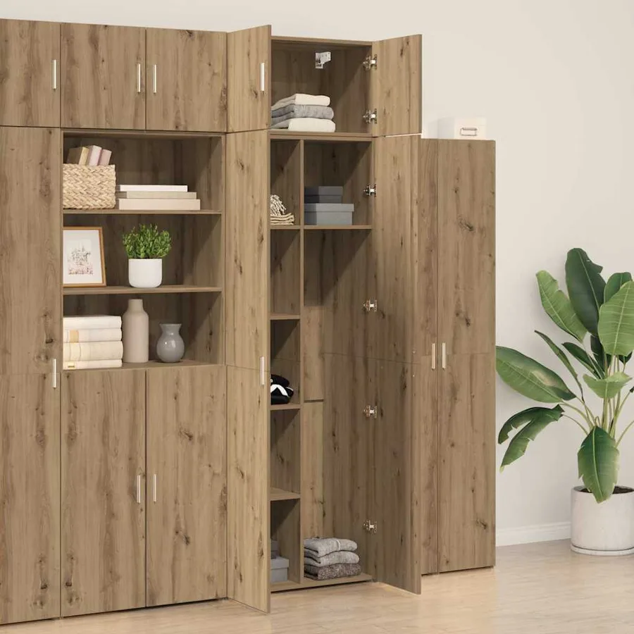 Armoire de rangement 3 pcs Chêne artisanal 70 x 42,5 x 185 cm - 4