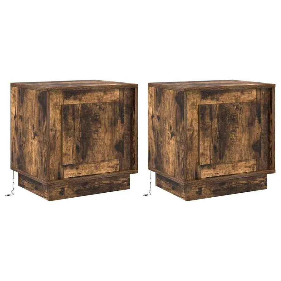 Cabinet de chevet 2 pcs Chêne fumé 44 x 34,5 x 45 cm - 2