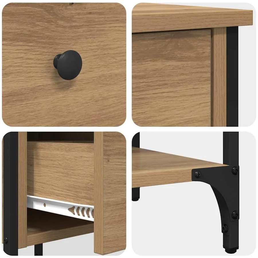 Cabinet de chevet 2 pc Marron 33,5 x 36 x 70 cm - 10
