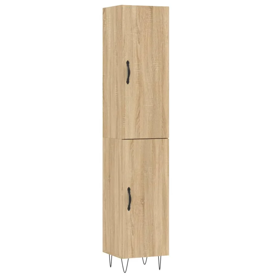 Buffet haut Chêne sonoma 34,5x34x180 cm Bois d'ingénierie - 2