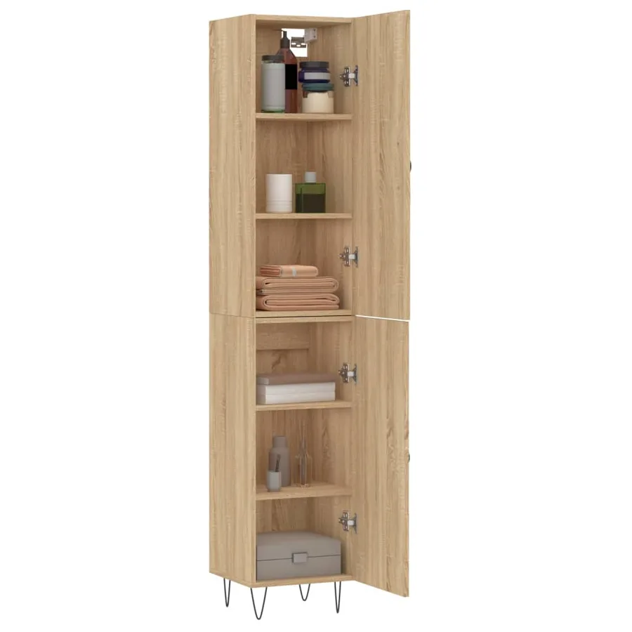 Buffet haut Chêne sonoma 34,5x34x180 cm Bois d'ingénierie - 3