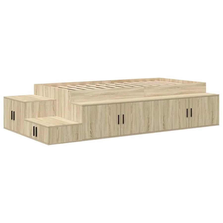 Cadre de lit avec rangement avec stockage Chêne Sonoma 80 cm - 2